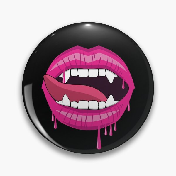 Item preview, Dripping bloody Vampire open lips with fangs pink designed and sold by Kamiri.