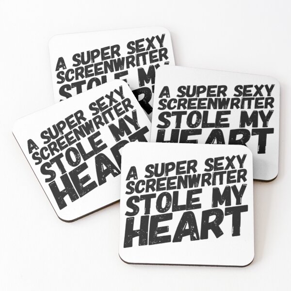 Item preview, A Super Sexy Screenwriter Stole My Heart -film student screenwriter funny boyfriend girlfriend gift writer filmmaker Hollywood movie lover designed and sold by CJCTEES.