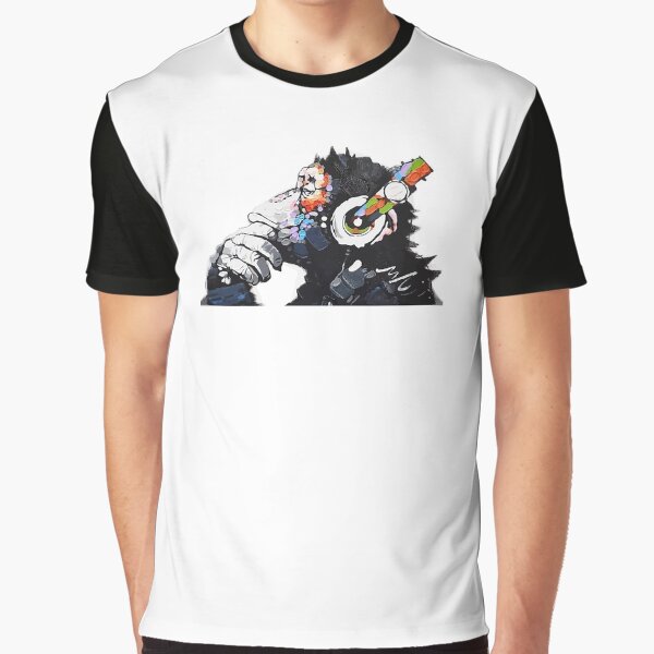 Item preview, Banksy Funky Monkey DJ headphones graffiti street art designed and sold by MindChirp.