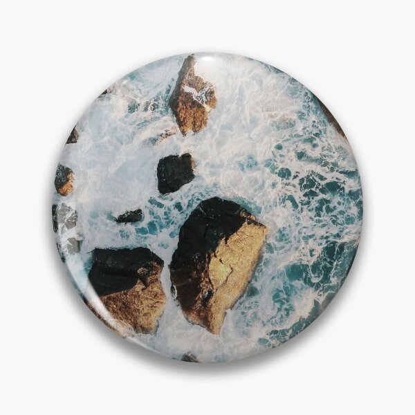 Item preview, Ocean Bathmat Design, Cute Rocky Beach Sea Green Blue Gifts designed and sold by PrintOfi.