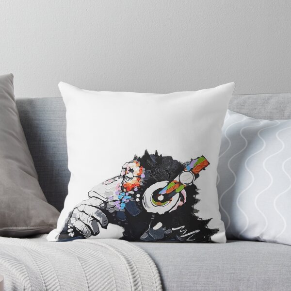 Item preview, Banksy Funky Monkey DJ headphones graffiti street art designed and sold by MindChirp.