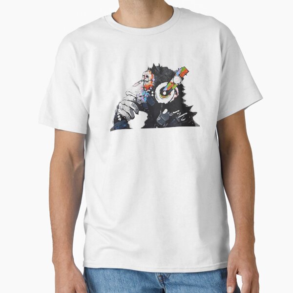 Item preview, Banksy Funky Monkey DJ headphones graffiti street art designed and sold by MindChirp.