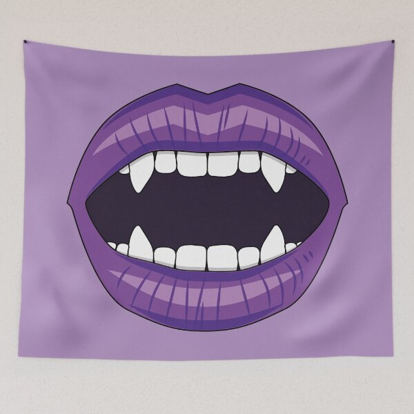 Item preview, Vampire open lips with fangs violet designed and sold by Kamiri.