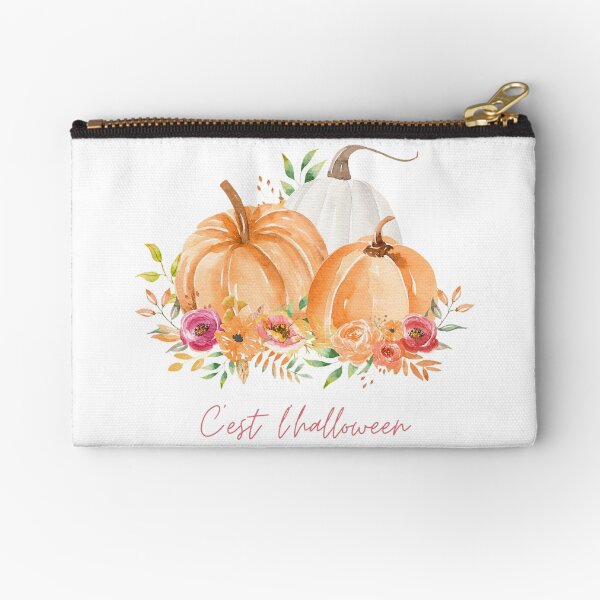 Aperçu de l'œuvre C'est l'halloween aquarelle fleur citrouille shabby chic créée et vendue par frenchstylehome.
