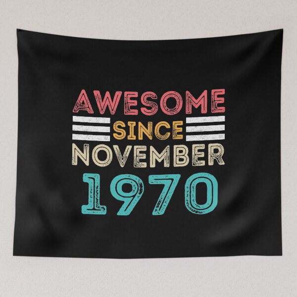 Item preview, Retro Vintage 50th Birthday - Awesome Since November 1970 designed and sold by meedTee.