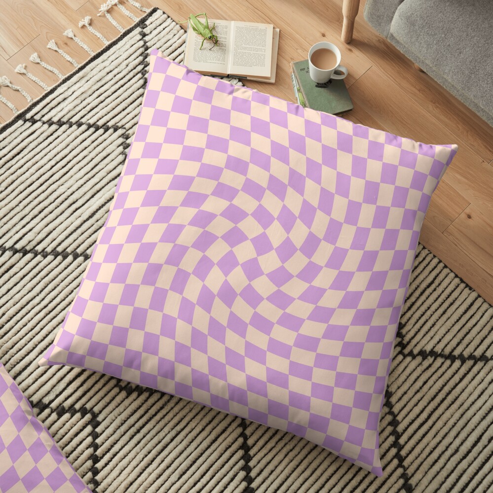 Check V - Lilac Twist Floor Pillow