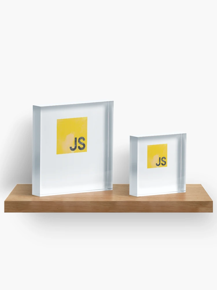 Imagen 3 de 5, Bloque acrílico con la obra Programador JS Watercolour Coder JavaScript, diseñada y vendida por sharedipmemes.