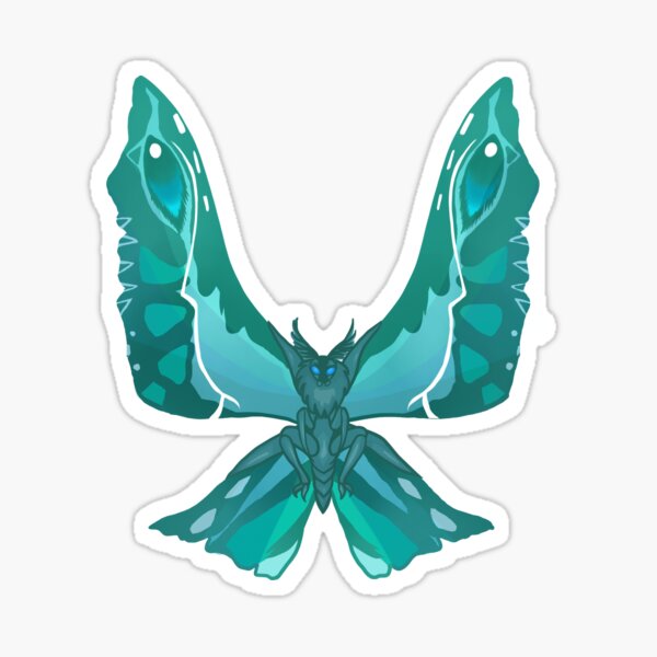 Königin Mothra in Blau Glänzender Sticker
