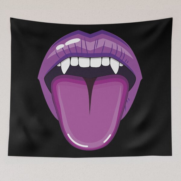 Item preview, Copy of Vampire lips with tongue violet designed and sold by Kamiri.
