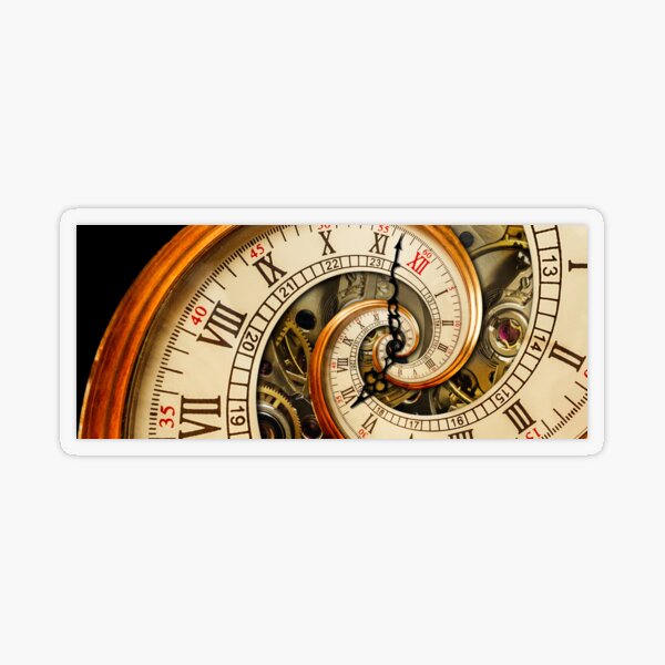The Clock of the Spiral Whirlpool of Time. Transparent Sticker