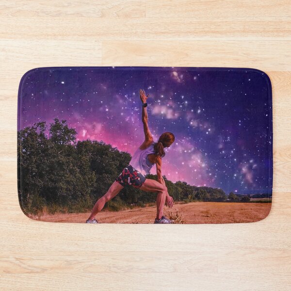 Item preview, France Travel Photography, Yoga Pose on Haystack, With Galaxy, Fantasy Art designed and sold by Lizzie May.