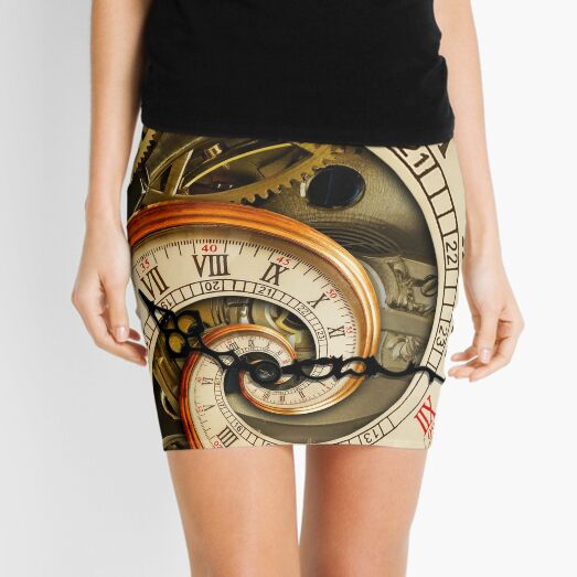 The Clock of the Spiral Whirlpool of Time. Mini Skirt