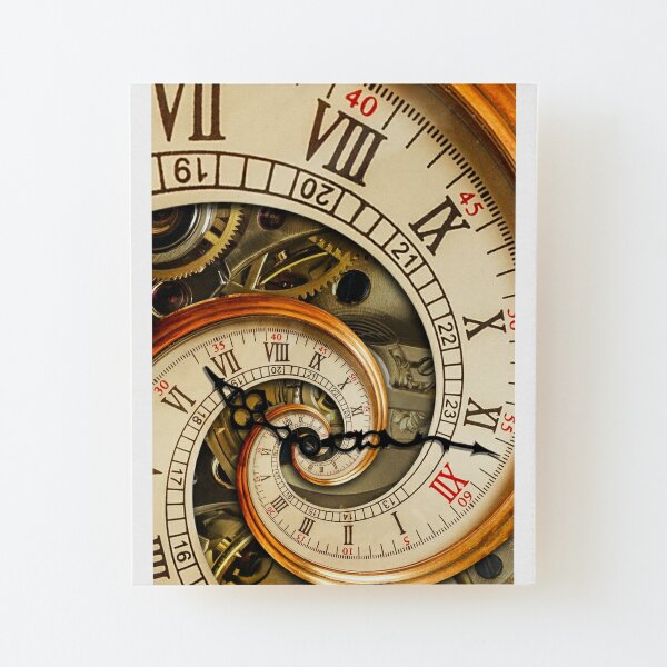 The Clock of the Spiral Whirlpool of Time. Wood Mounted Print