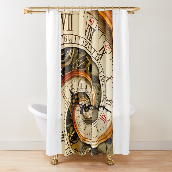 The Clock of the Spiral Whirlpool of Time. Shower Curtain