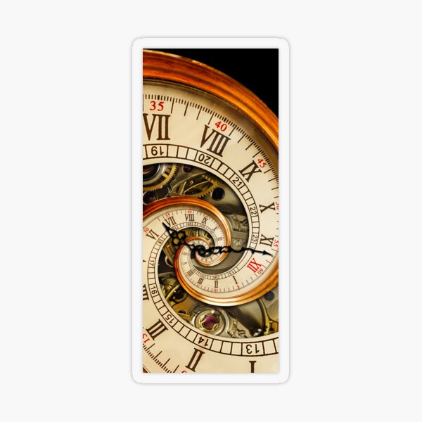 The Clock of the Spiral Whirlpool of Time. Transparent Sticker