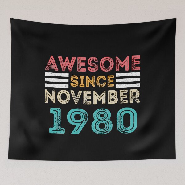 Item preview, Retro Vintage 40th Birthday - Awesome Since November 1980 designed and sold by meedTee.