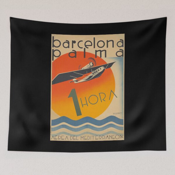 Item preview, Barcelona Palma retro poster designed and sold by CorasPosters.