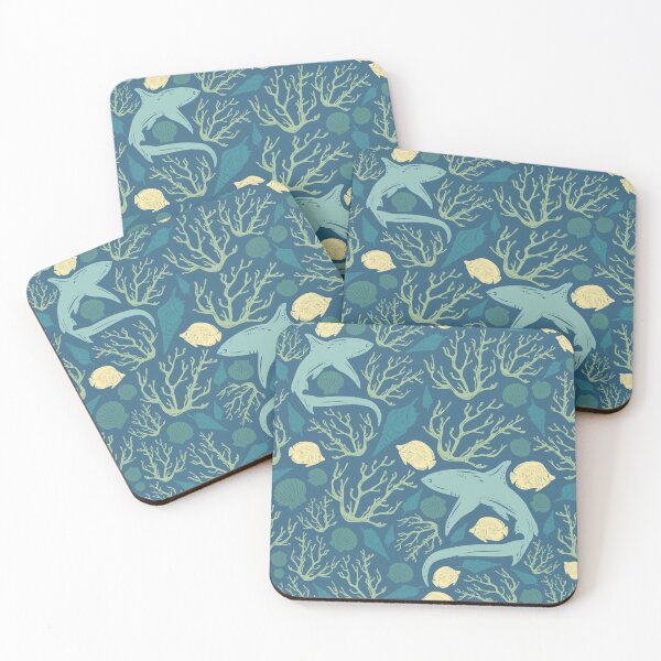 Item preview, Underwater Kingdom Fantasy Art - Blue Sharks designed and sold by MoonDweller.