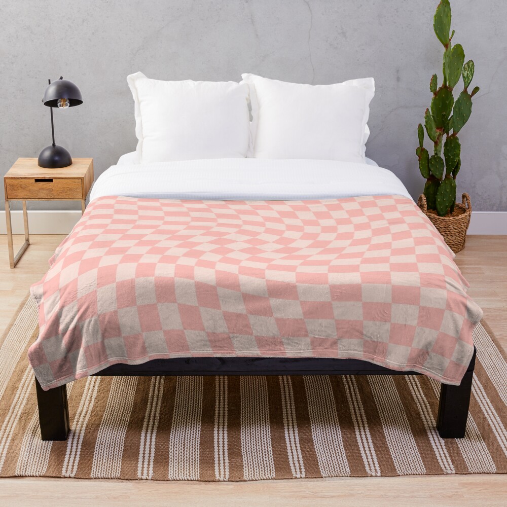 Check VII - Pink Twist Throw Blanket