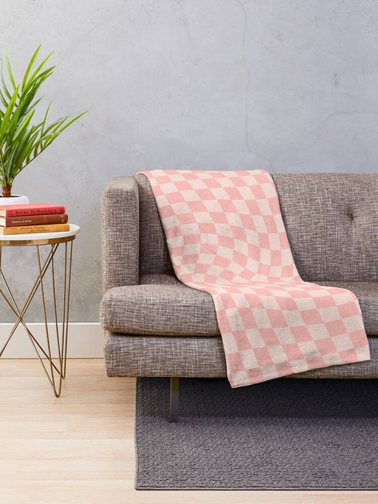 Alternate view of Check VII - Pink Twist Throw Blanket