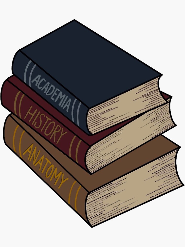 dark-academia-stack-of-books-sticker-for-sale-by-easears-redbubble