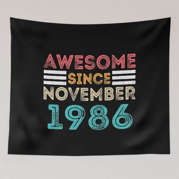 Item preview, Retro Vintage 34th Birthday - Awesome Since November 1986 designed and sold by meedTee.
