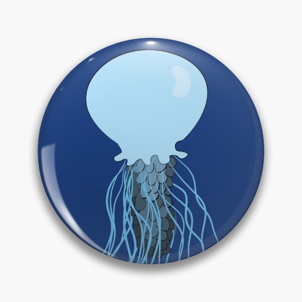 gray blue jellyfish Pin
