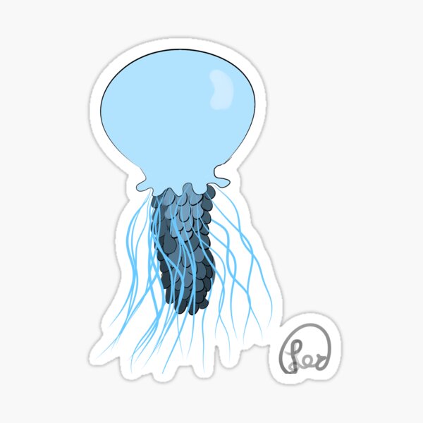 gray blue jellyfish Sticker