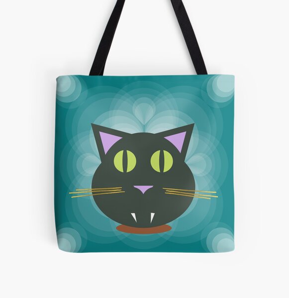 Black Cat All Over Print Tote Bag