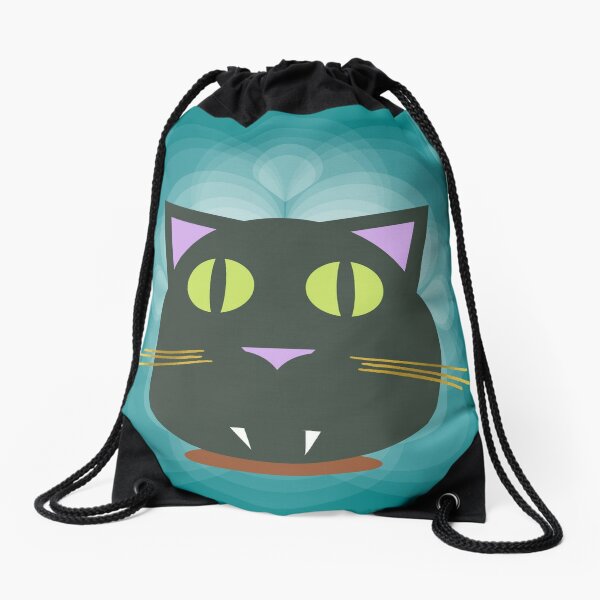 Black Cat Drawstring Bag