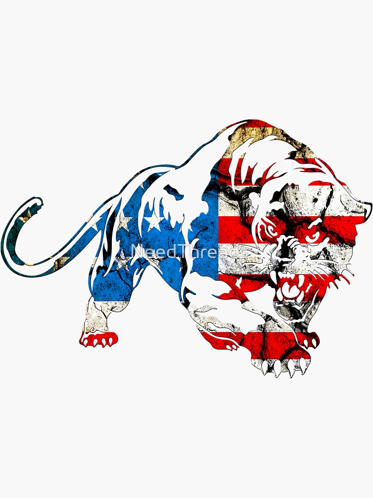“American Flag Tiger” Sticker by NeedThreads | Redbubble
