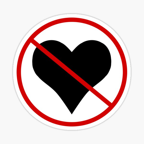 "HEART CROSSED OUT" Sticker by Thebadbeliever Redbubble