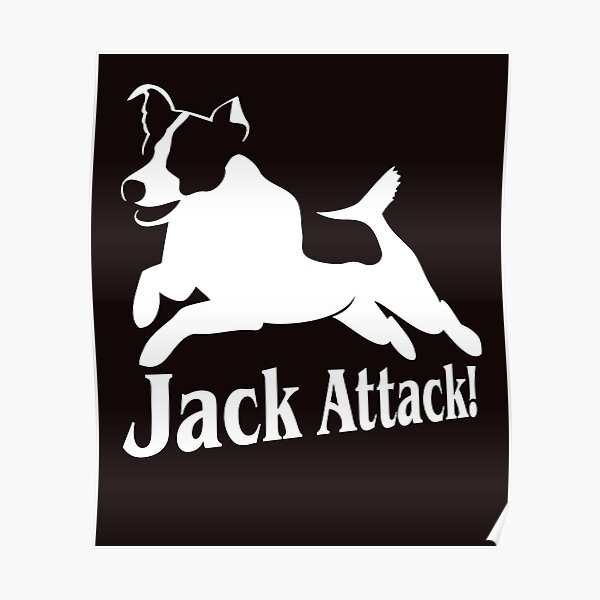 "Jack Attack! Jack Russell Terrier NickerStickers® on Redbubble" Poster for Sale by