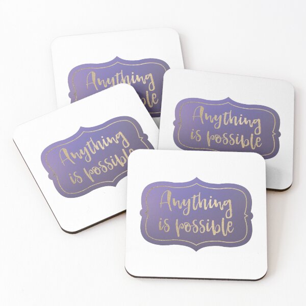 Item preview, Anything is Possible decal in gold lettering on a purple background designed and sold by IndependentLife.