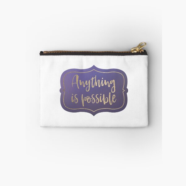 Item preview, Anything is Possible decal in gold lettering on a purple background designed and sold by IndependentLife.
