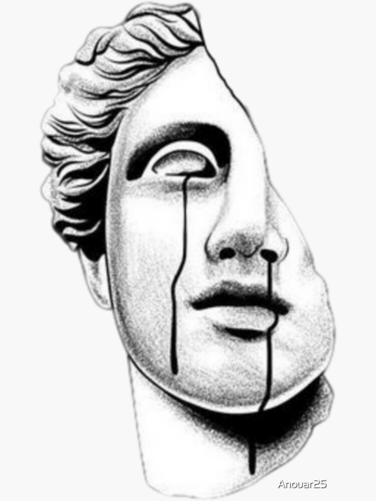 "Minimalistic Face Art" Sticker by Anouar25 Redbubble