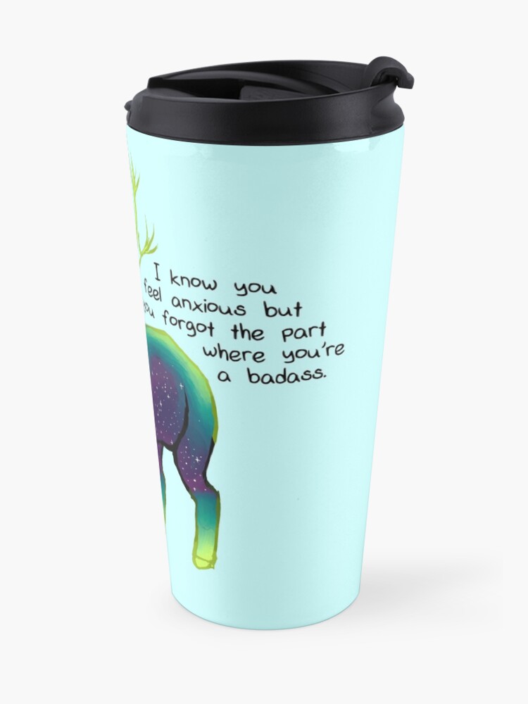 Alternate view of "The Part Where You're a Badass" Galaxy Caribou Travel Mug