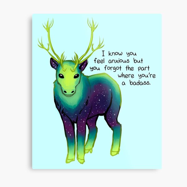 "The Part Where You're a Badass" Galaxy Caribou Metal Print