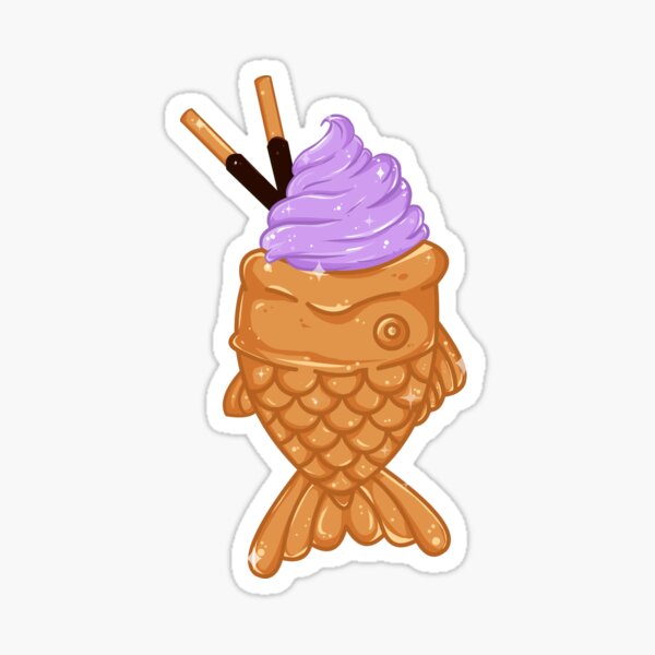 Vista previa del artículo con la obra «Helado De Taro Taiyaki», diseñado y vendido por Emrysartistry.