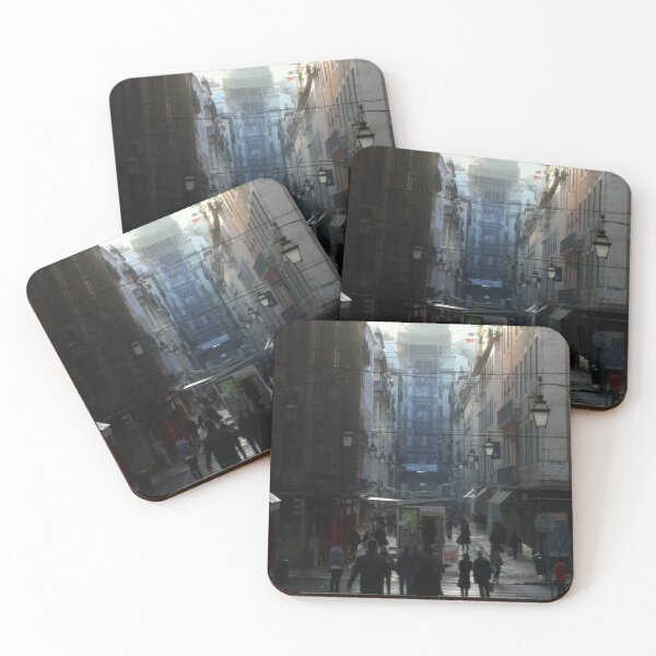 Item preview, Streets of Lisbon dark foggy creepy spooky city designed and sold by teeseeds.