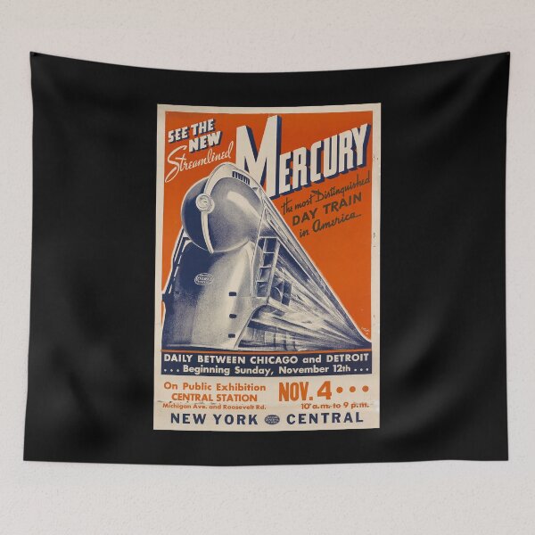 Item preview, New Mercury retro poster designed and sold by CorasPosters.