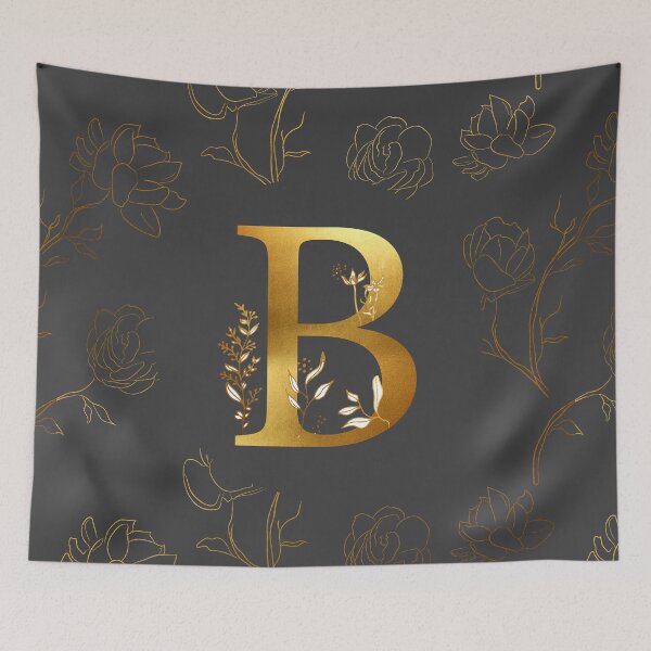 Item preview, Gold floral B Initial designed and sold by Parydish.