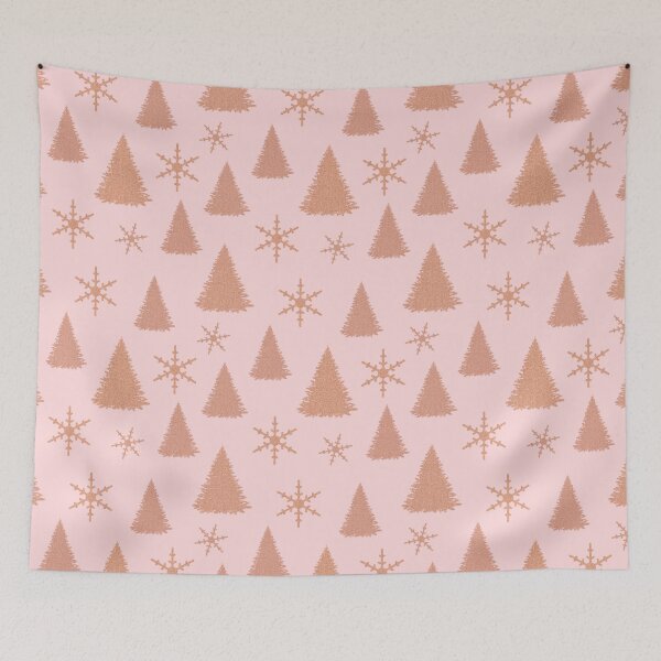 Item preview, Rose Gold Christmas Trees and Snowflakes designed and sold by Julie Erin Designs.