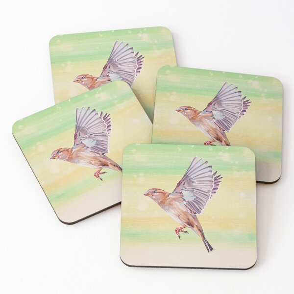 Item preview, Magical House Sparrow bird painting designed and sold by Emily Bickell.