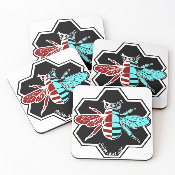 Item preview, inverted bee in honeycomb  designed and sold by Night-0w1-cyr.