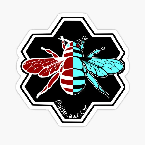Item preview, inverted bee in honeycomb  designed and sold by Night-0w1-cyr.