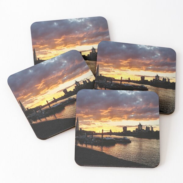 Item preview, london city view skyline sunset thames river Rotherhithe designed and sold by am-mantilla2156.