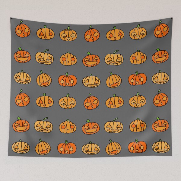 Item preview, 9 orange pumpkins just hanging out on Hallowe'en- up to no good | babyRAGE Item #I0021A designed and sold by babyrage.