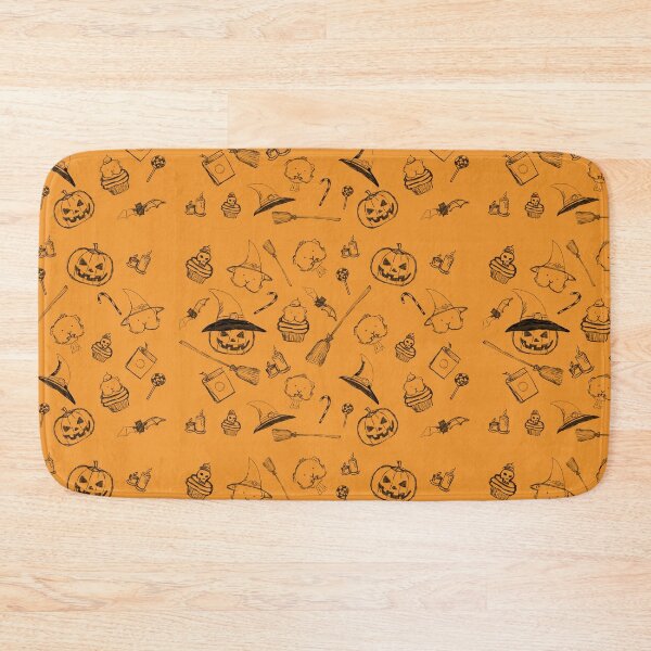 Item preview, Guinea pig Halloween patter, black on orange  designed and sold by mondesign26.