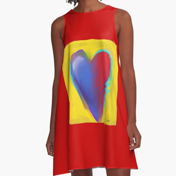 Painted Heart A-Line Dress